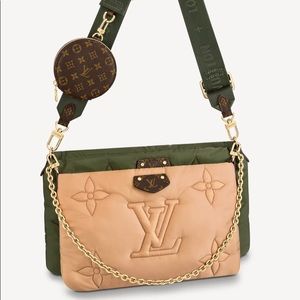 Pillow Maxi Multi Pochette Accessoires MPA Green & Tan / Marron